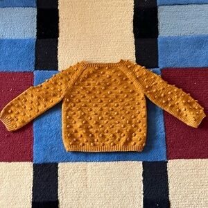 Misha and Puff gold merino wool popcorn sweater size 4-5 yrs